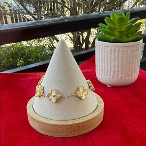 Gold Floral Link Bracelet - Women Jewelry